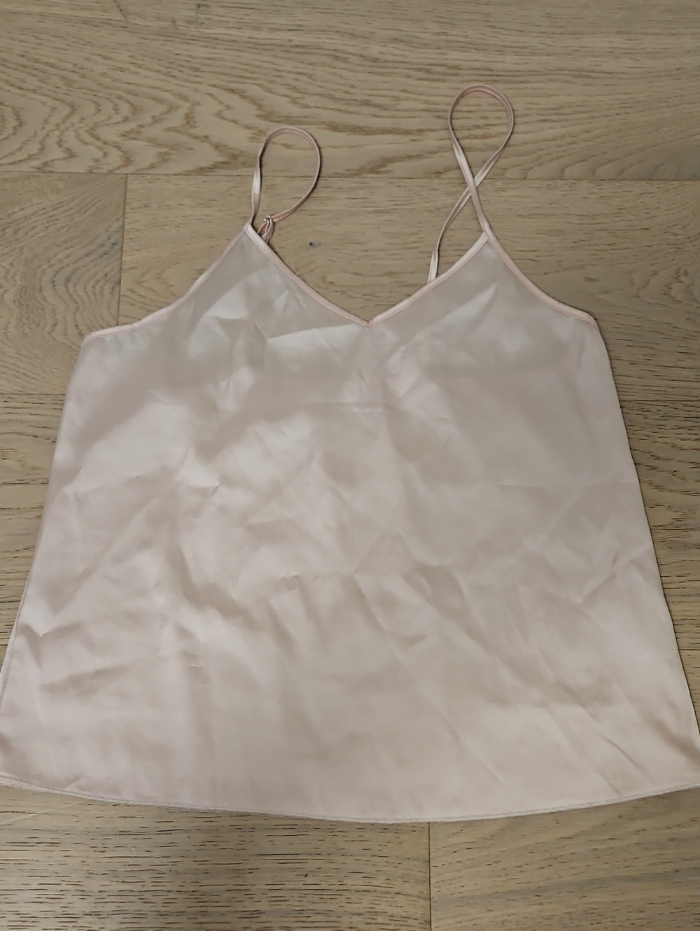 Light Pink Satin Spaghetti-Strap Cami